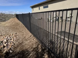 Effective snake fence barrier preventing rattlesnake entry.