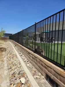 Custom 4ft. snake fence designed to block rattlesnakes in desert areas.